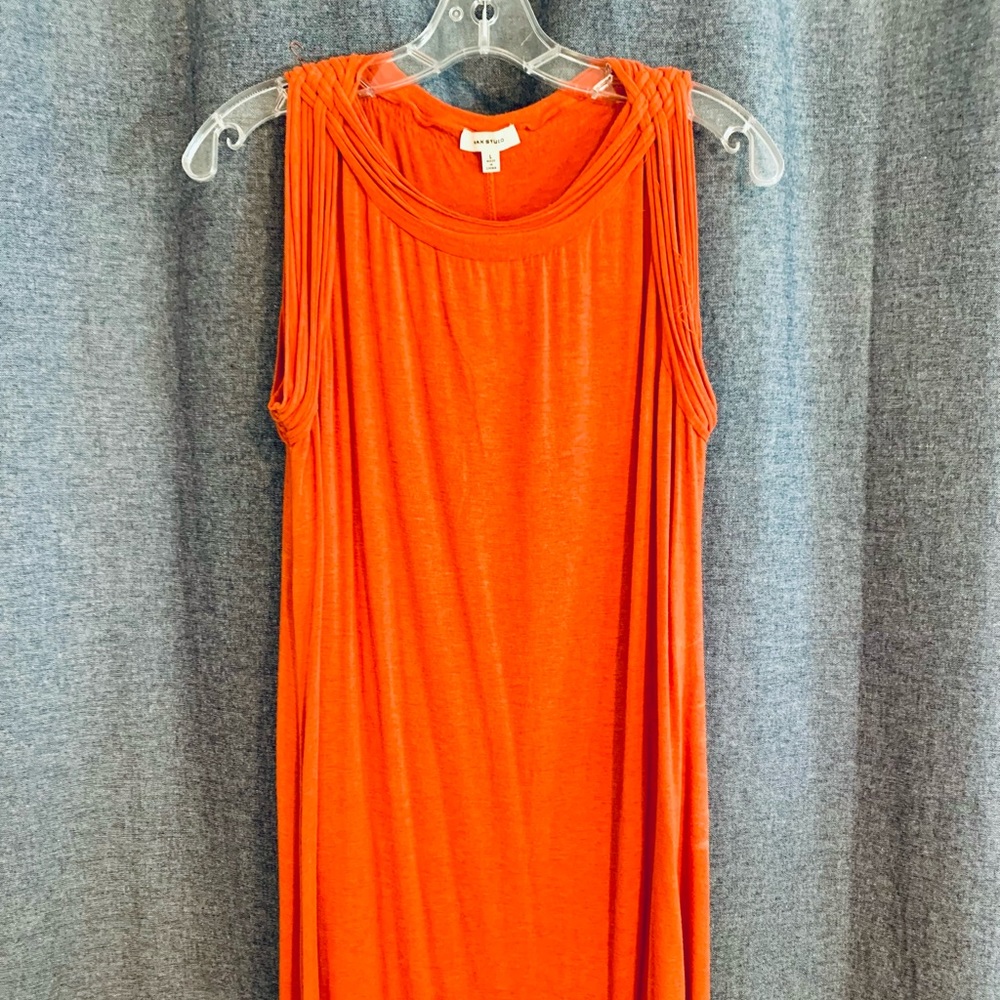 Coral Grecian inspired tank dress